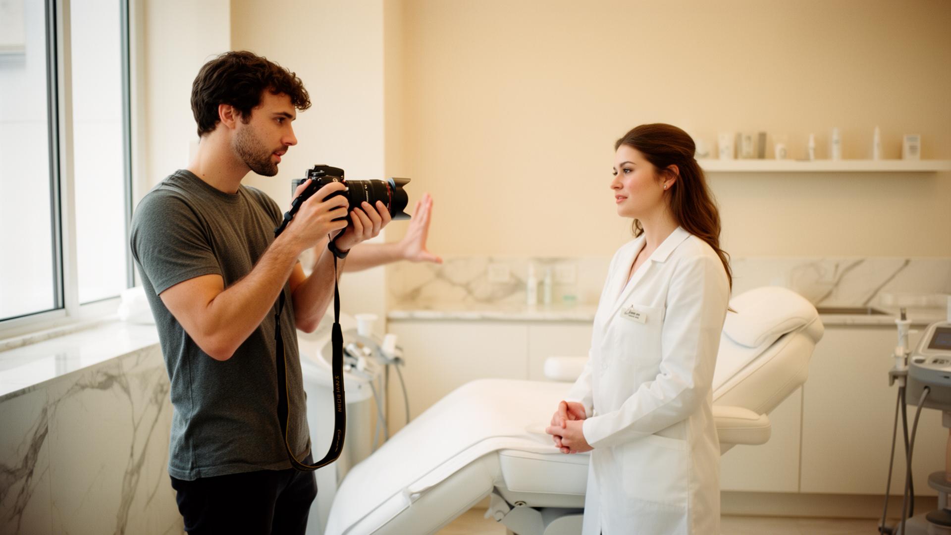 On a shoot day at a premium aesthetics clinic